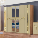 CHAMBRE À COUCHER 6 BATTANTS 5 PIÈCES – BEIGE MC616 – Image 5