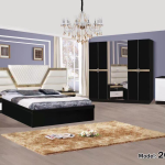 CHAMBRE À COUCHER 6 BATTANTS 5 PIÈCES – NOIR BLANC 2005