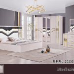 CHAMBRE À COUCHER VIP 8 BATTANTS 5 PIÈCES - MARRON BEIGE EFUYLIM CAC019 (3107)