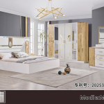CHAMBRE À COUCHER 6 BATTANTS 5 PIÈCES - BLANC BEIGE MC625H