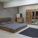 Chambre à coucher MILA – Doré & Crème (5 pièces, 6 battants)