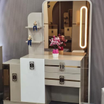 CHAMBRE À COUCHER ARMOIRE 6 BATTANTS 6 PIÈCES - LORA CHAMPAGNE 5021 – Image 6